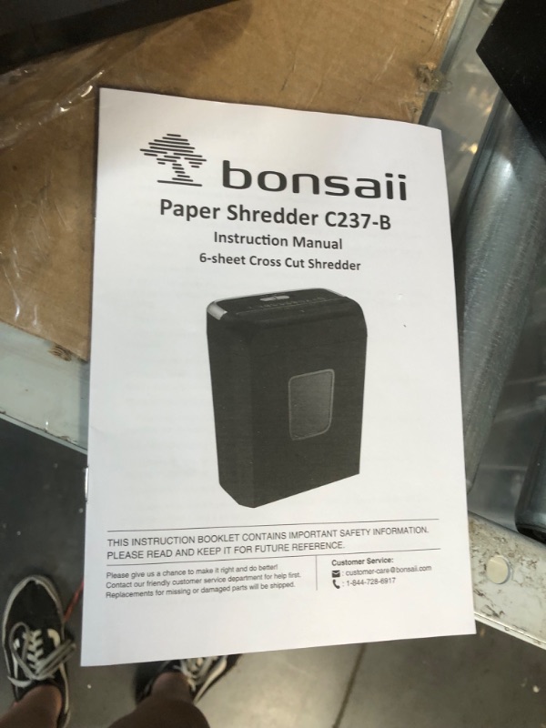 Photo 4 of *PARTS ONLY!!** Bonsaii Paper Shredder for Home Use