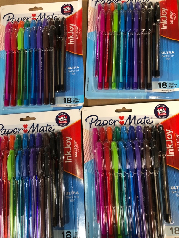 Photo 2 of Paper Mate InkJoy 100ST Ballpoint Pens, Medium Point (1.0mm), Assorted, 18 Count 4pck 