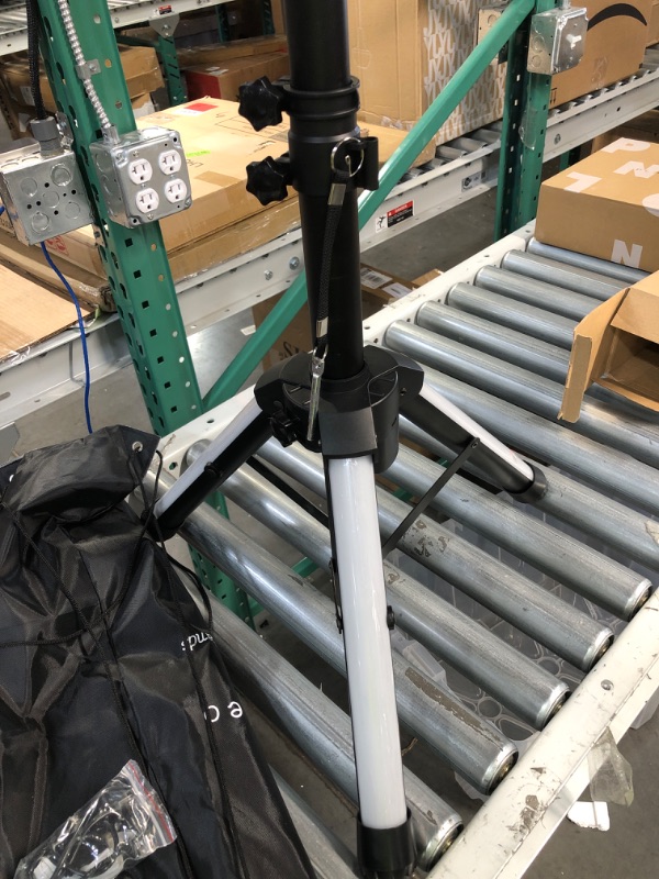 Photo 1 of Audio LED Color Changing Tripod Leg Speaker Stands with Heavy Duty Durable Steel and Lightweight for Easy Mobility Safety PIN Screw Locks +RGB+Sound Activated
