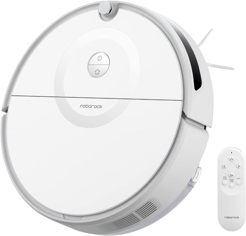 Photo 1 of roborock E5 Mop Robot Vacuum Cleaner, 2500Pa Strong Suction, Wi-Fi Connected, APP Control, Compatible with Alexa, Ideal for Pet Hair, Carpets, Hard Floors (White