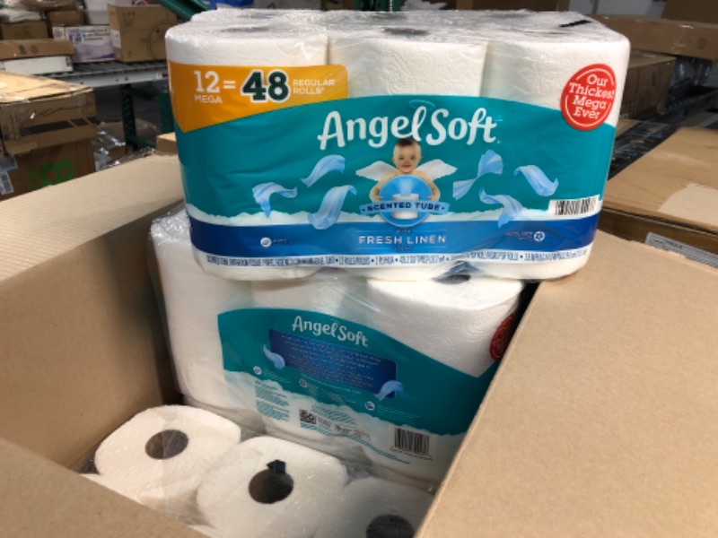 Photo 2 of Angel Soft® Toilet Paper with Fresh Linen Scent, 48 Mega Rolls = 192 Regular Rolls, 2-Ply Bath Tissue