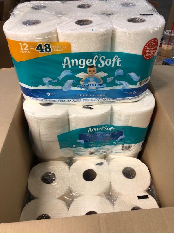 Photo 4 of Angel Soft® Toilet Paper with Fresh Linen Scent, 48 Mega Rolls = 192 Regular Rolls, 2-Ply Bath Tissue