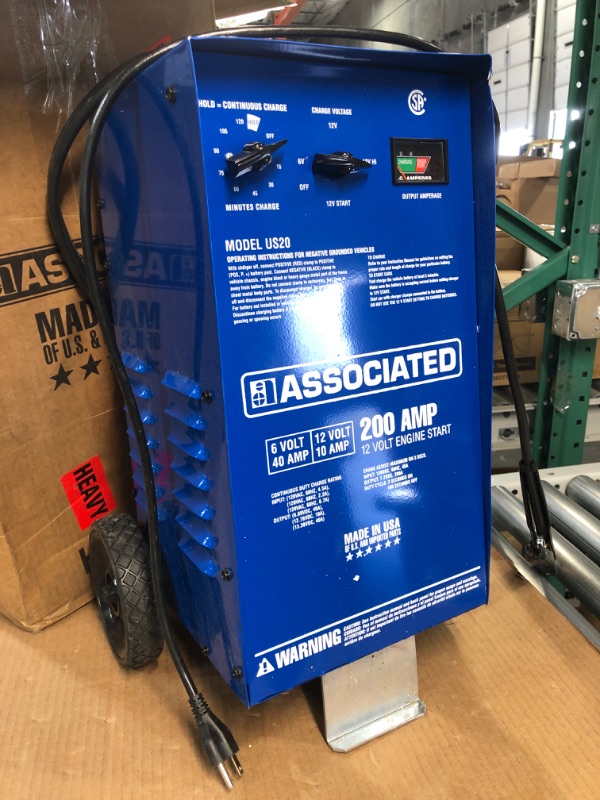 Photo 1 of Associated Equipment US20 6/12 Volt Value Battery Charger Blue 24 Inch