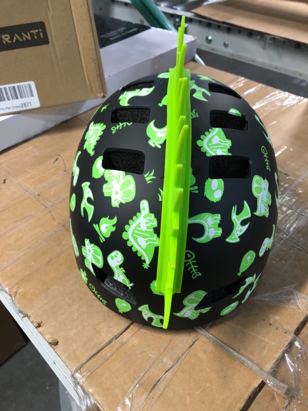 Photo 1 of Afranti Kids Bike Helmet Toddler Skateboard Helmets Green Dinosaur One Size(20"-23.2")