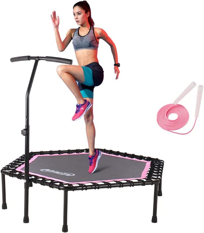 Photo 1 of *SEE NOTES* Newan 48'' Fitness Trampoline with Adjustable Handle Bar, Silent Trampoline Bungee Rebounder Jumping Cardio Trainer Workout for Adults - Max Limit 330 lbs