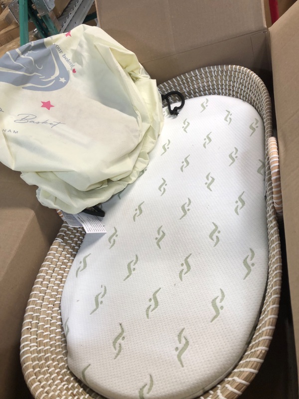 Photo 3 of Baby Changing Basket - with Thick Pad & 3 Waterproof Bamboo Jacquard Covers. Organic 