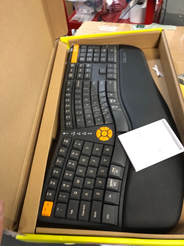 Photo 2 of DeLUX Wireless Ergonomic Keyboard, Ergo Split Keyboard with Palm Rest for Natural Typing, 