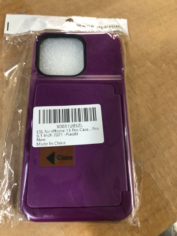 Photo 2 of  iPhone 13 Pro Case with Card Holder Wallet Purple