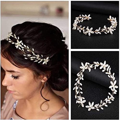 Photo 1 of Yalice Bridal Wedding Hair Vine Pearl Flower Headband Hair Accessories Headpiece