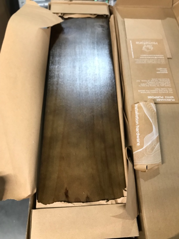 Photo 1 of Homeforia Rustic Farmhouse Floating Shelves, Bathroom Wooden Shelves for Wall Mounted, Thick Industrial Kitchen Wood Shelf - 24 x 6.5 x 1.75 inch - Set of 2 - American Walnut Color 