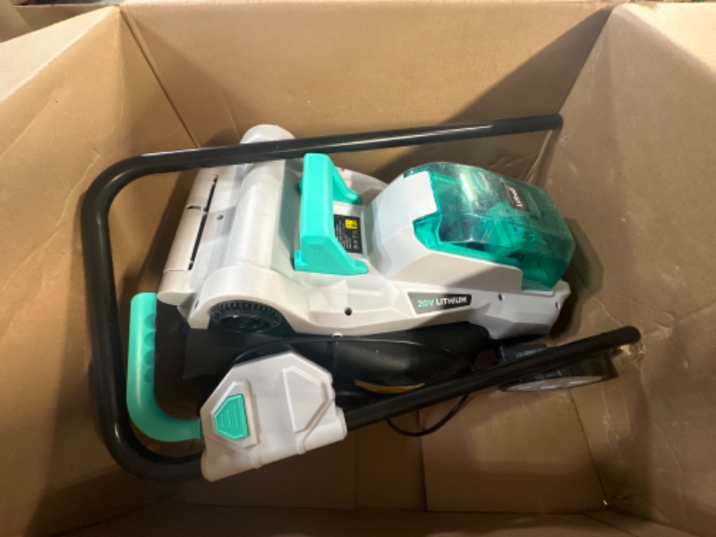 Photo 2 of ***ITEM MISSING CHARGER***
Litheli Cordless Lawn Mower 13 Inch, 5 Heights, 20V Electric, 4.0Ah Battery & Charger Included 13" Lawn Mower