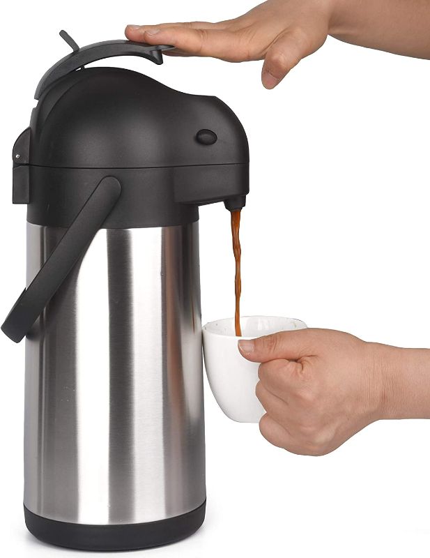 Photo 1 of 74Oz Airpot Thermal Coffee Carafe - Insulated Stainless Steel Coffee Dispenser with Pump