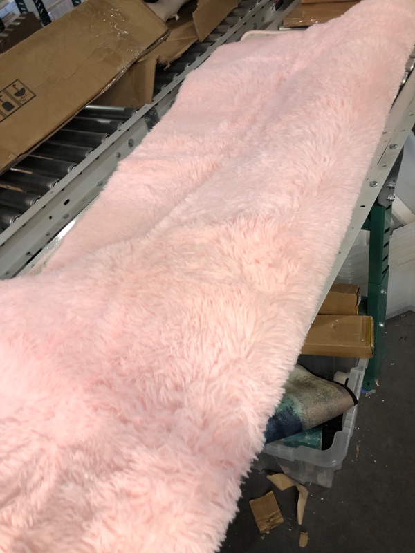 Photo 3 of *IN GOOD CONDITION* Soft Shag Pink Rug 72x48