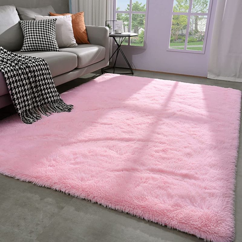 Photo 1 of *IN GOOD CONDITION* Soft Shag Pink Rug 72x48