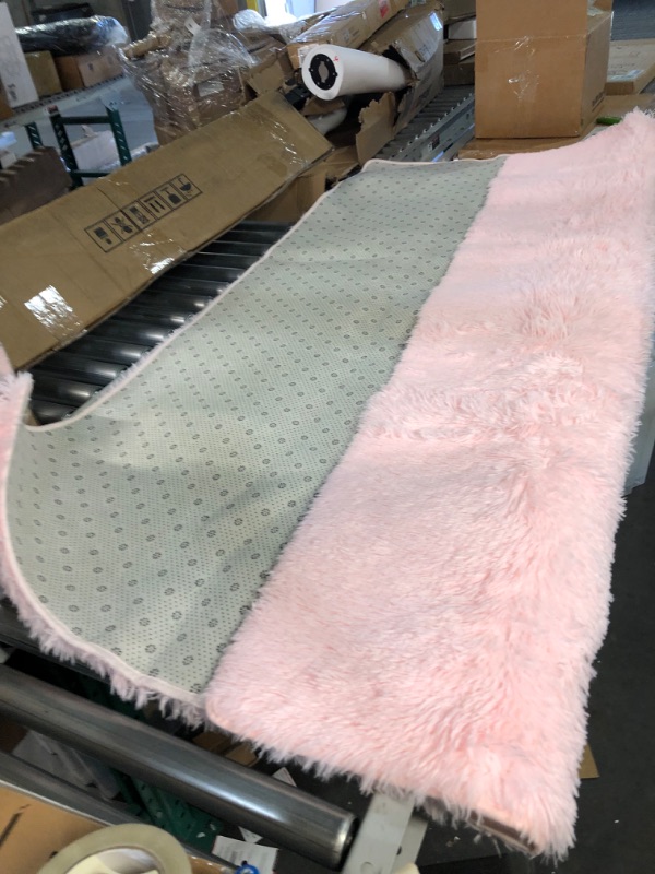 Photo 2 of *IN GOOD CONDITION* Soft Shag Pink Rug 72x48