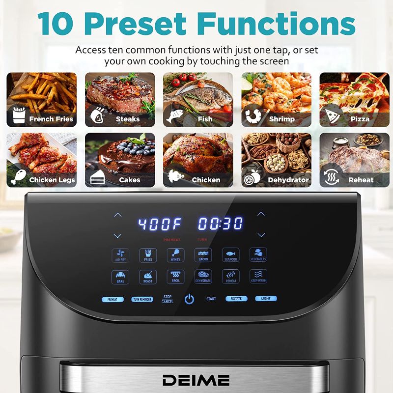 Photo 1 of Deime Air Fryer 12 QT 1700W Large Capacity Oilless Hot Air Fryers Oven