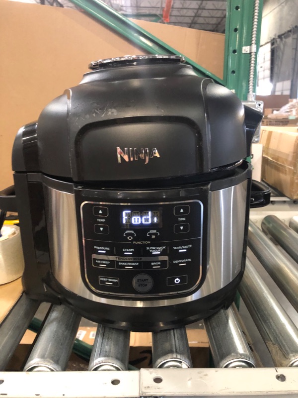 Photo 2 of *SEE NOTES - DAMAGED* Ninja Foodi 10-in-1 Pressure Cooker and Air Fryer with Nesting Broil Rack, 6.5 Quart, Stainless Steel