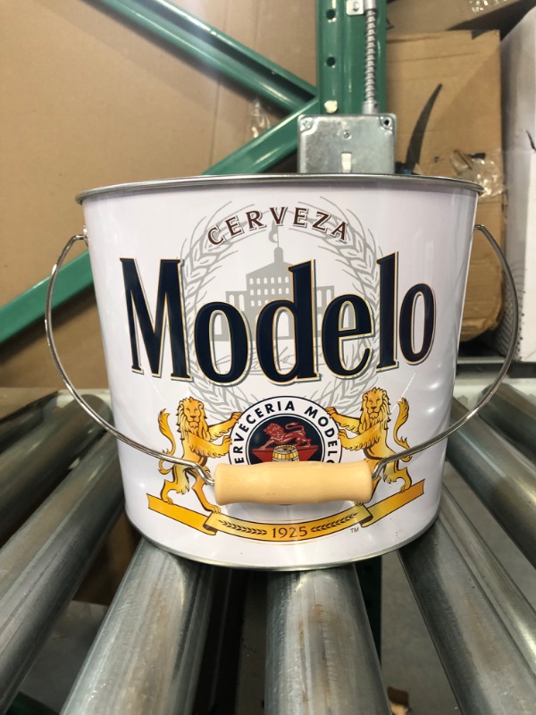 Photo 2 of *SEE NOTES - DAMAGED* The Tin Box Company Modelo Beverage Bucket with Wire Handle 