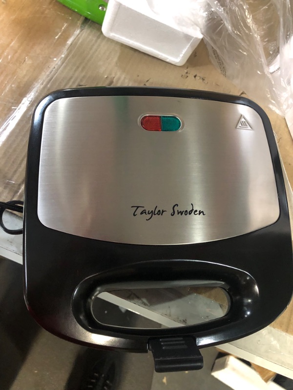 Photo 3 of Taylor Swoden Sandwich Maker 3 in 1,Compact Waffle Maker with Removable Plates,Electric Panini Press Grill with Non-Stick Plates, LED Indicator Lights, Cool Touch Handle, Anti-Skid Feet