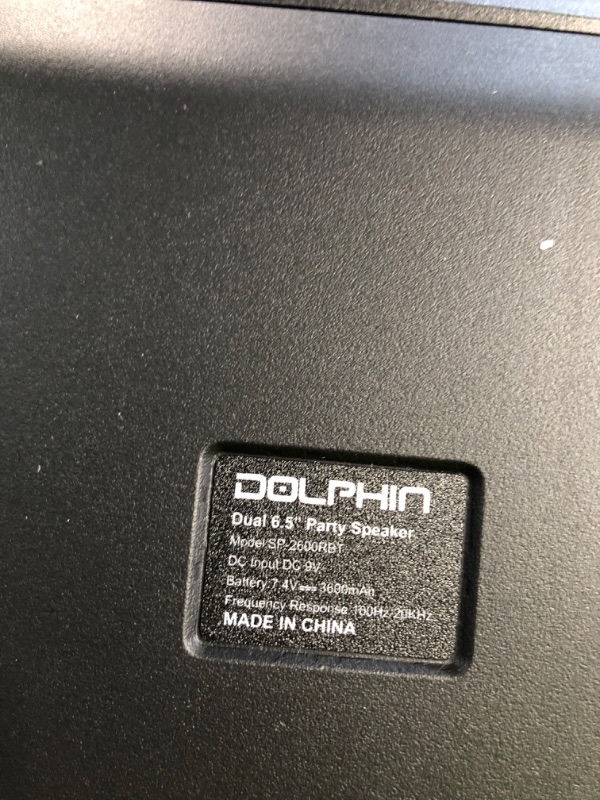 Photo 6 of Dolphin New Upgraded 2023 SP-2600RBT Portable Bluetooth Speaker - Crisp Sound & BASS - Dual 6.5" Woofer, 1" Tweeter, Boombox