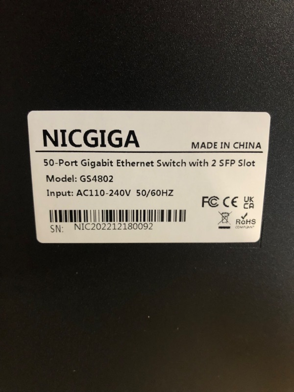 Photo 3 of 48 Port Gigabit Ethernet Switch Unmanaged + 2 x 1G SFP Port, NICGIGA Network Switch, Rack Mount, Plug and Play 50 Port | 48 Gigabit | 2xSFP