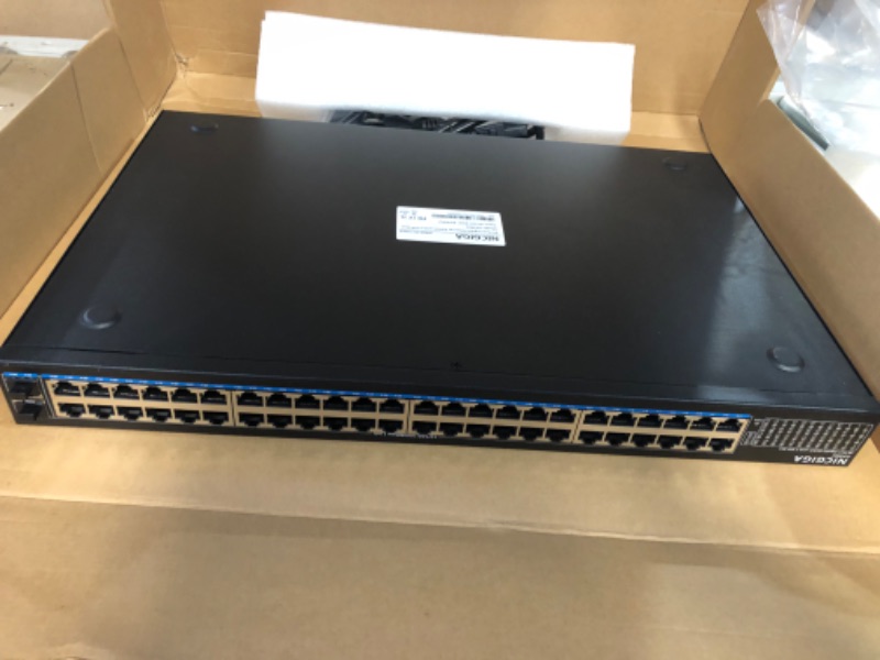 Photo 4 of 48 Port Gigabit Ethernet Switch Unmanaged + 2 x 1G SFP Port, NICGIGA Network Switch, Rack Mount, Plug and Play 50 Port | 48 Gigabit | 2xSFP