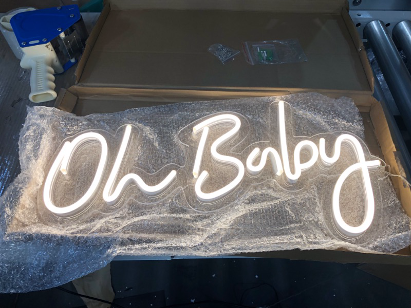 Photo 2 of *SEE NOTES* MERWOF Dimmable Oh Baby Neon Sign Light for Wall Decor - 23x11.5 Inch