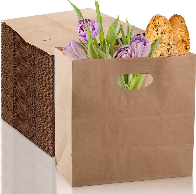 Photo 1 of *POSSIBLY MISSING BAGS* DEAYOU 100-Pack Kraft Paper Bags, Brown Bags with Handles