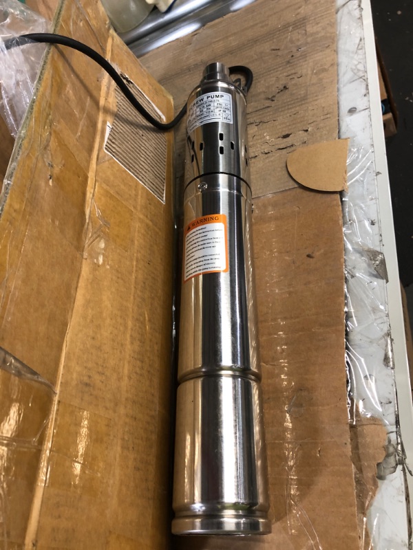 Photo 2 of *GENTLY USED* SHYLIYU Submersible Deep Well Pump 3" OD Pipe 1" Outlet 0.75KW 1HP Stainless Steel Screw Water Pump 116M-0.75KW