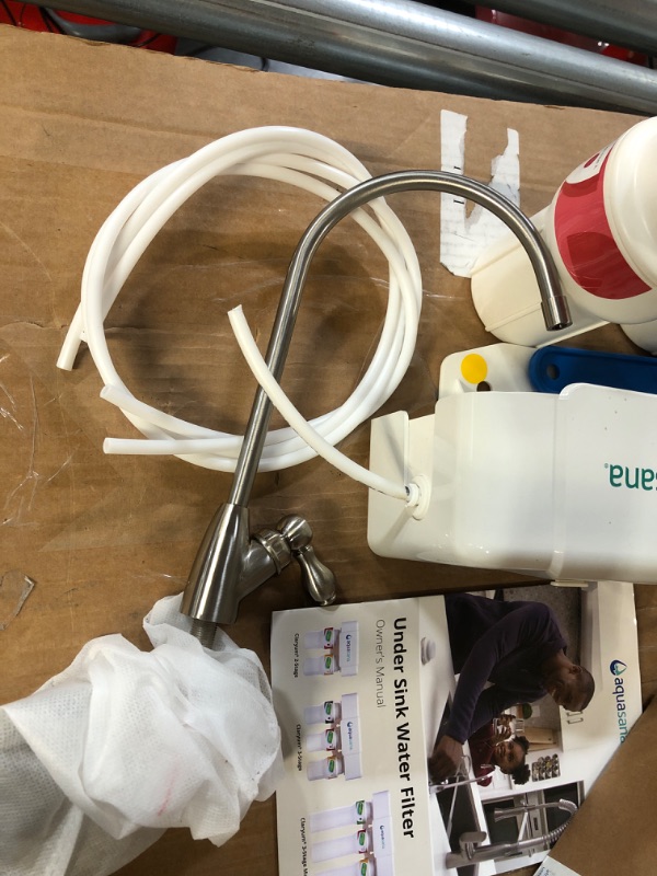 Photo 1 of *USED* 2-Stage Under Counter Water Filtration System with Brushed Nickel Finish Faucet