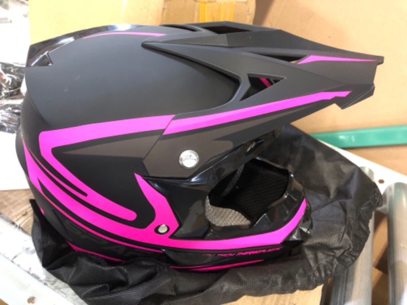 Photo 1 of *GENTLY USED* TTMiku Youth Kids Motocross Off Road Helmet, 4-Wheeler ATV Dirtbike BMX Off-Road Motorbike Street Bike Helmet W/Gloves Goggles Mask, DOT Approved Large Pink