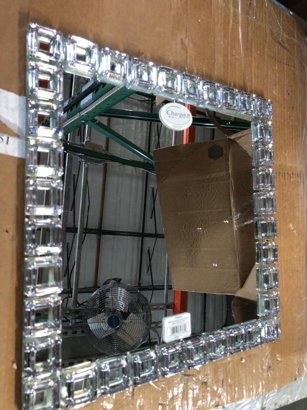 Photo 2 of *NEW* Charge it by Jay Square Mirror Glass Charger Plate 13”, 1 Piece, Clear Jewel 13" 