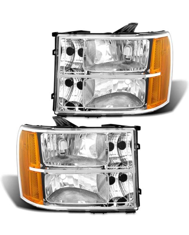 Photo 1 of ADCARLIGHTS for 2007-2014 Sierra Headlight Assembly --Chrome Housing / Clear Reflector / Clear Lens