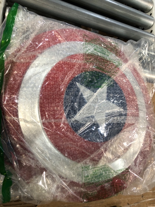 Photo 2 of (SEE NOTES) Metal Captain America Shield 1:1 Cosplay Party Props Full Size Replica Red