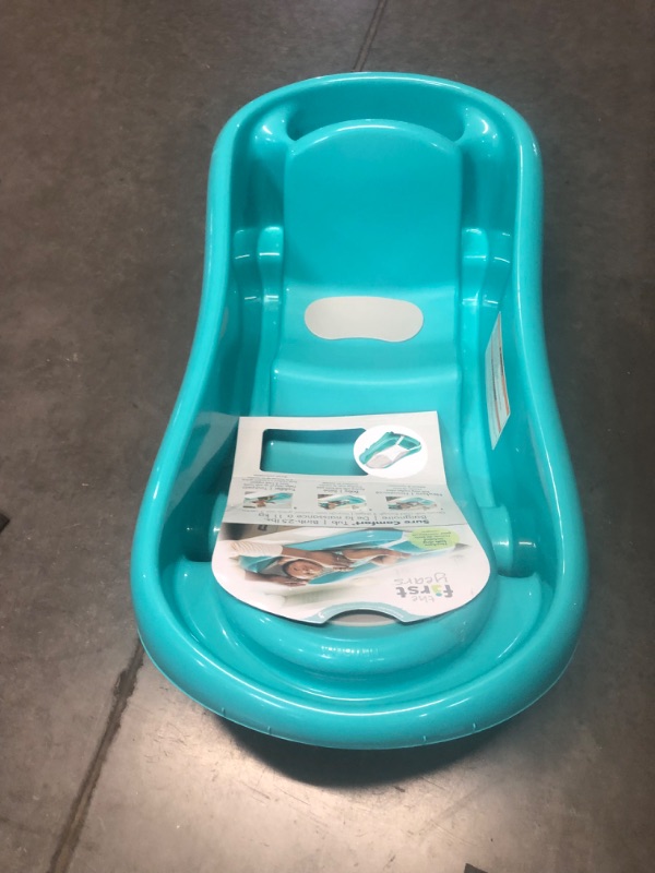 Photo 2 of *MISSING PARTS* The First Years Sure Comfort Deluxe Newborn to Toddler Tub, Teal Aqua