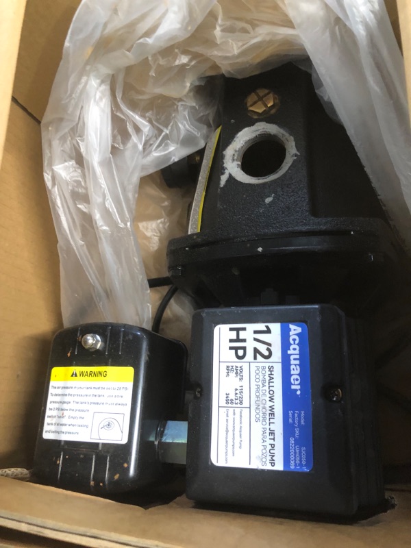 Photo 2 of ***USED/DAMAGED*** Acquaer 1/2HP Shallow Well Jet Pump,Cast Iron, Well Depth Up to 25ft, 115V/230V Dual Voltage, Automatic Pressure Switch,Versatile Pump for Garden, Lawn, Farm