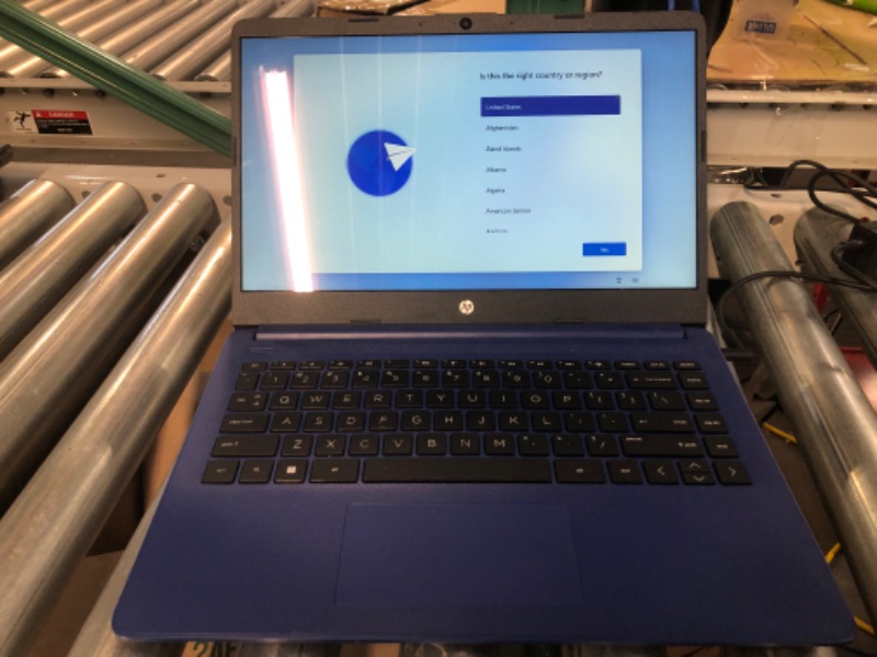 Photo 2 of ***REFURBISHED*** HP 14" Stream Touchscreen Laptop- AMD Processor - 4GB RAM Memory - 64GB Flash Storage - Windows 11 - Indigo Blue (14-fq0037nr)

