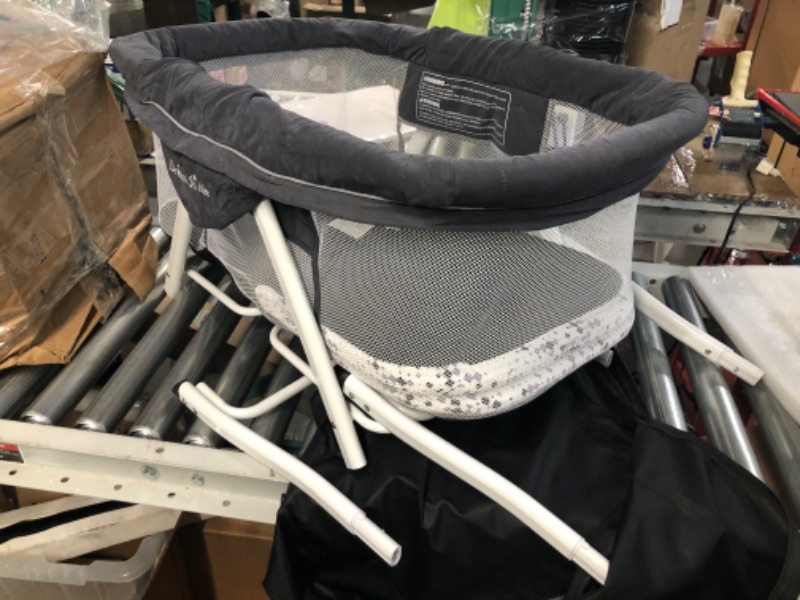 Photo 2 of ***PREVIOUSLY OPENED*** Dream On Me Poppy Traveler Portable Bassinet in Dark Grey, Lightweight, Spacious and Convenient Mesh Design, JPMA Certified, Easy to Clean and Fold Baby Bassinet - Carry Bag Included