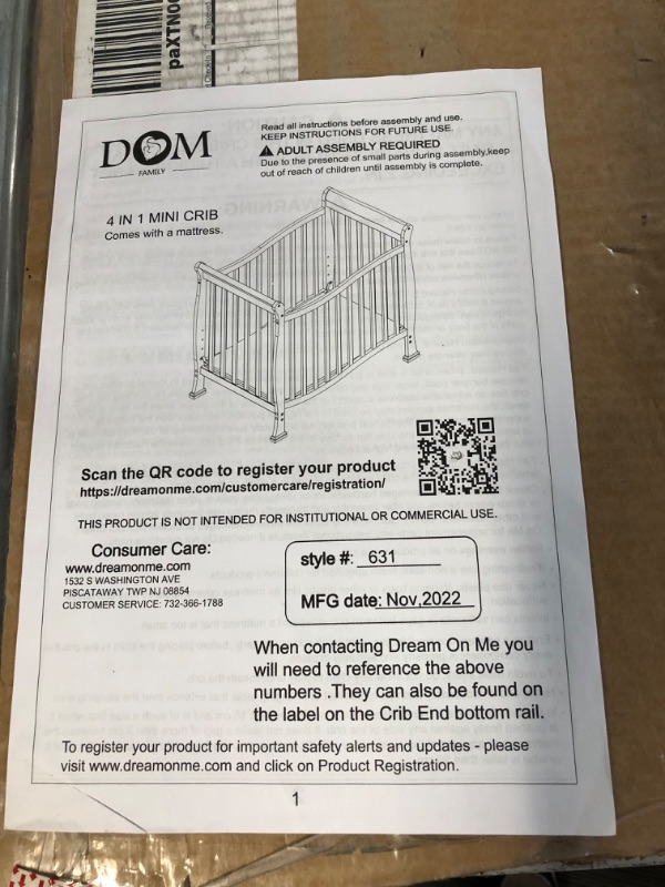 Photo 5 of Dream on Me Piper 4 in 1 Convertible Mini Crib Natural