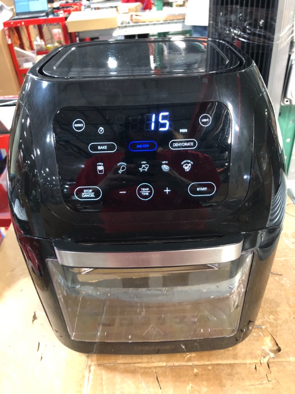 Photo 2 of [Like New] CHEFMAN Multifunctional Digital Air Fryer+ Rotisserie, Dehydrator, Convection Oven, 17 Touch Screen - Black 10 QT 