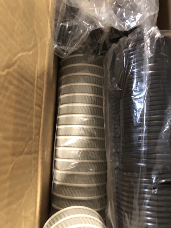 Photo 2 of [100 Pack] 8oz Disposable Coffee Cups,With Lids & Straws, Insulated Ripple To Go Coffee Cups (Silver-grey) 8 oz-Coffee Cups