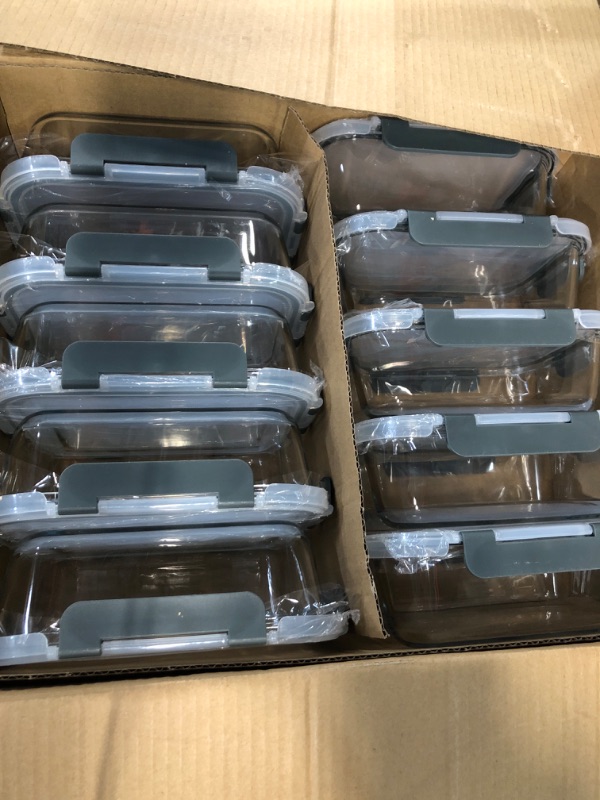 Photo 2 of 10-Pack,22 Oz Glass Meal Prep Containers, (Gray)