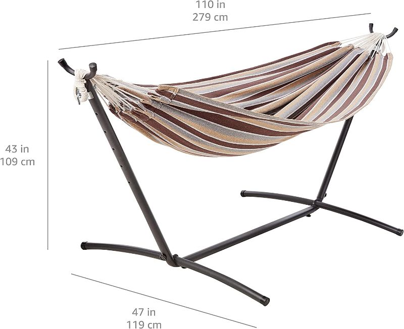 Photo 1 of  Double Hammock with 9-Foot Space Saving Steel Stand