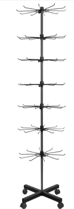 Photo 1 of  Display Stand 7 Tier Spinner Display Rack Hats Jewelry Keychain Craft Show Rack with Hooks for Malls, Showroom, Retail Store Mall Business (Black) 1