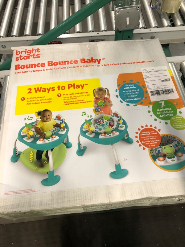 Photo 2 of Bright Starts Bounce Bounce Baby 2-in-1 Activity Center Jumper & Table - Playful Pond (Green), 6 Months+