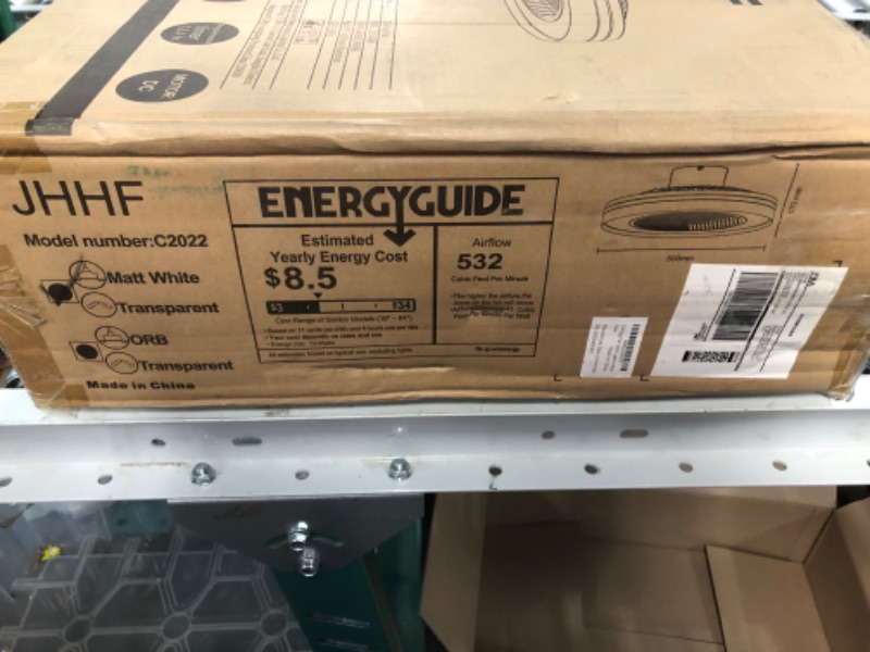 Photo 1 of Ceiling Fan with Lights Remote Control,Dimmable Fan Lighting, 20'' Enclosed Bladeless Fan