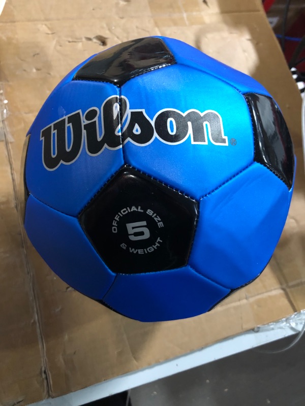 Photo 2 of *USED/SEE NOTES* WILSON Traditional Soccer Ball Size 5 Black/Royal