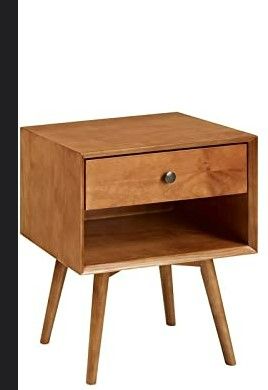 Photo 1 of *NEW* Walker Edison Ella Mid-Century Modern 1-Drawer Solid Wood Nightstand Set, 