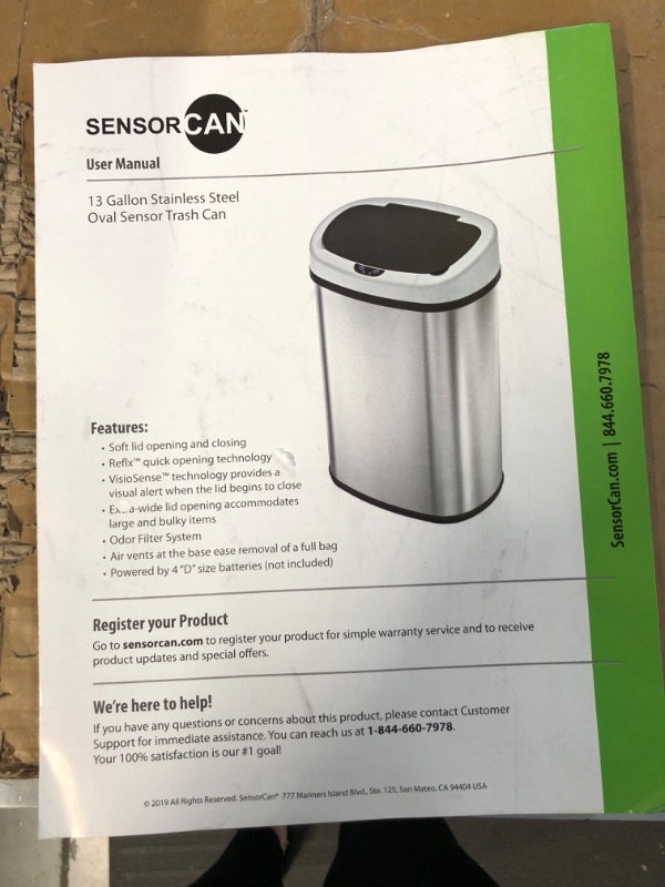 Photo 6 of *NEW* iTouchless 13 Gallon SensorCan Kitchen Trash Can 