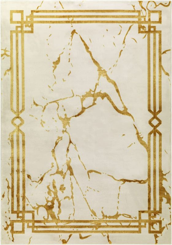 Photo 1 of *USED/SEE NOTES* Antep Rugs Babil Gold  Abstract Marble Geometric Indoor Area Rug